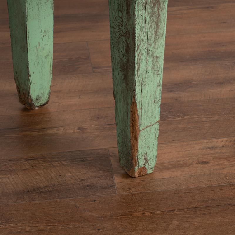 Antique Green Painted Farm Console Table With Pine Top 4