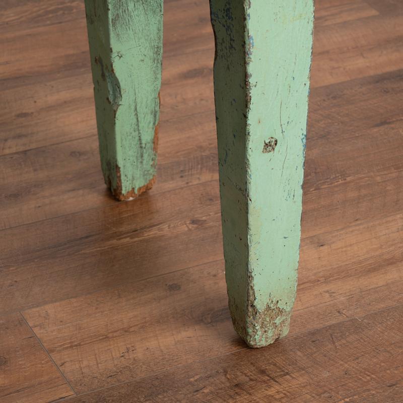 Antique Green Painted Farm Console Table With Pine Top 3