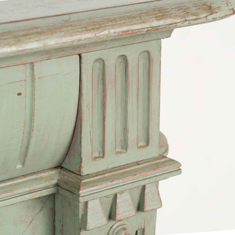Antique Green Painted Sideboard Buffet with Carved Lion Heads, Sweden circa 1860 For Sale 1