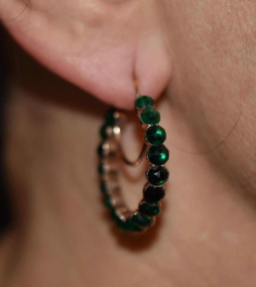 Women's Antique Green Paste Poissard Earrings