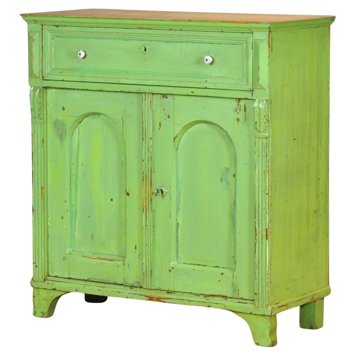 Antique green pine sideboard, circa 1910