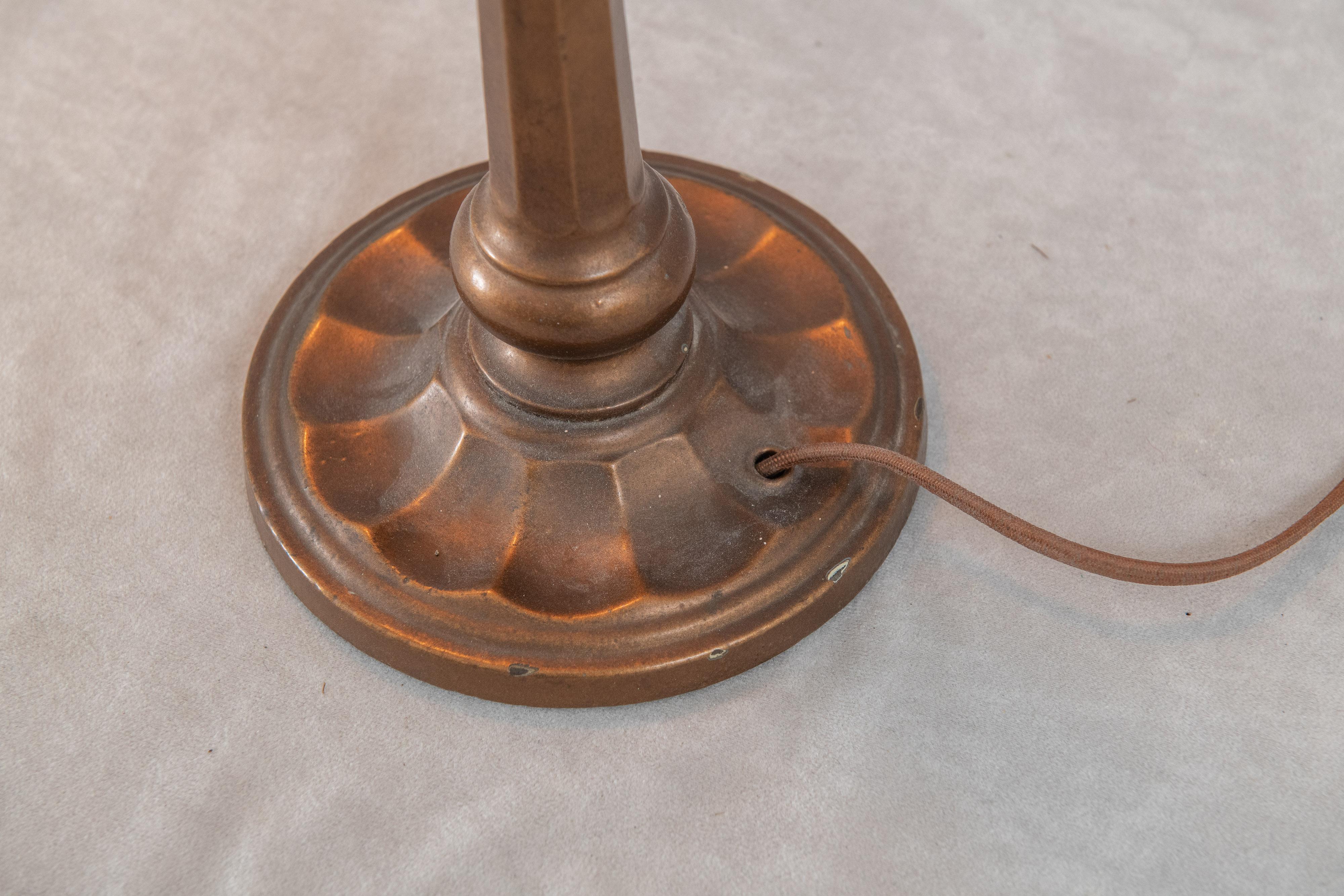 Antique Green Shaded Banker's Lamp, ca 1920 In Good Condition In Petaluma, CA