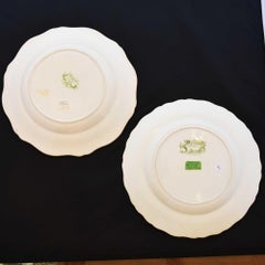 Antique Green Transferware Dinner Plates Sicilian and Verona Patterns