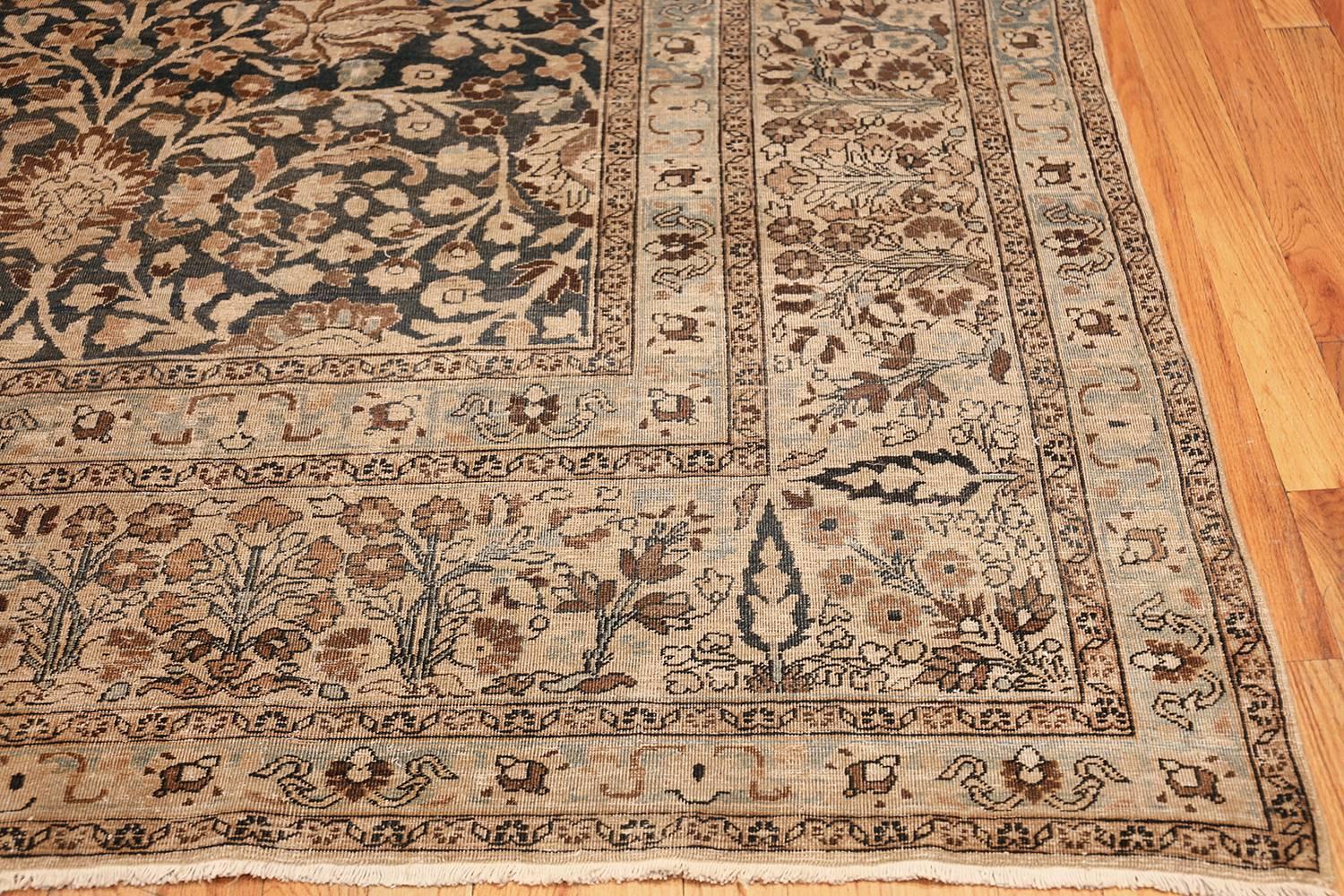 Hand-Knotted Antique Grey Background Khorassan Persian Rug. 11 ft 4 in x 14 ft 6 in  For Sale