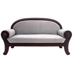 Antikes graues Biedermeier-Sofa aus der Zeit um 1910