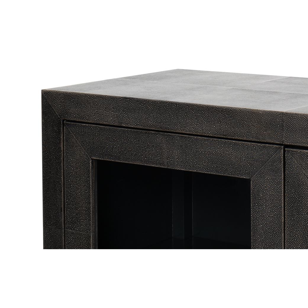 Antikes Sideboard aus grauem Leder in Grau im Angebot 2