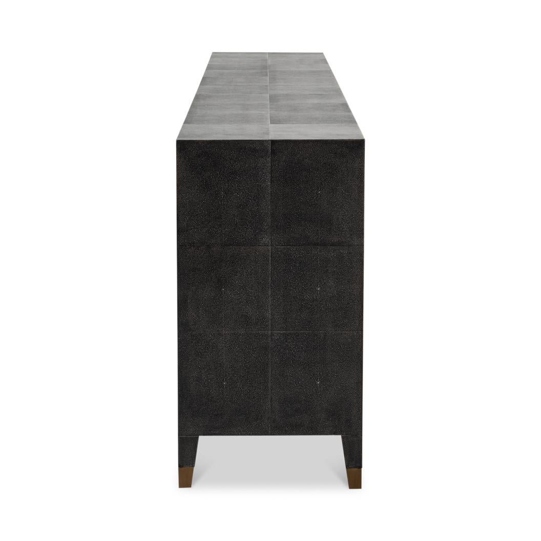 Antikes Sideboard aus grauem Leder in Grau im Angebot 3