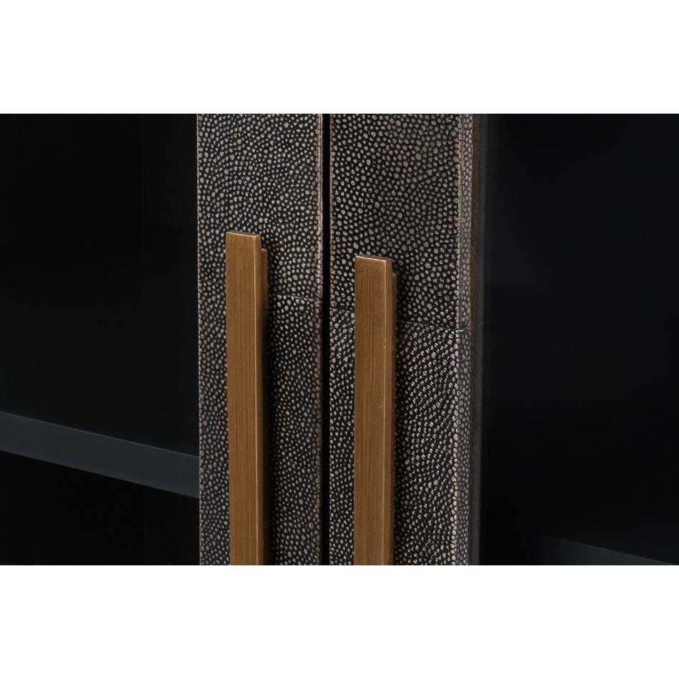 Antikes Sideboard aus grauem Leder in Grau im Angebot 5
