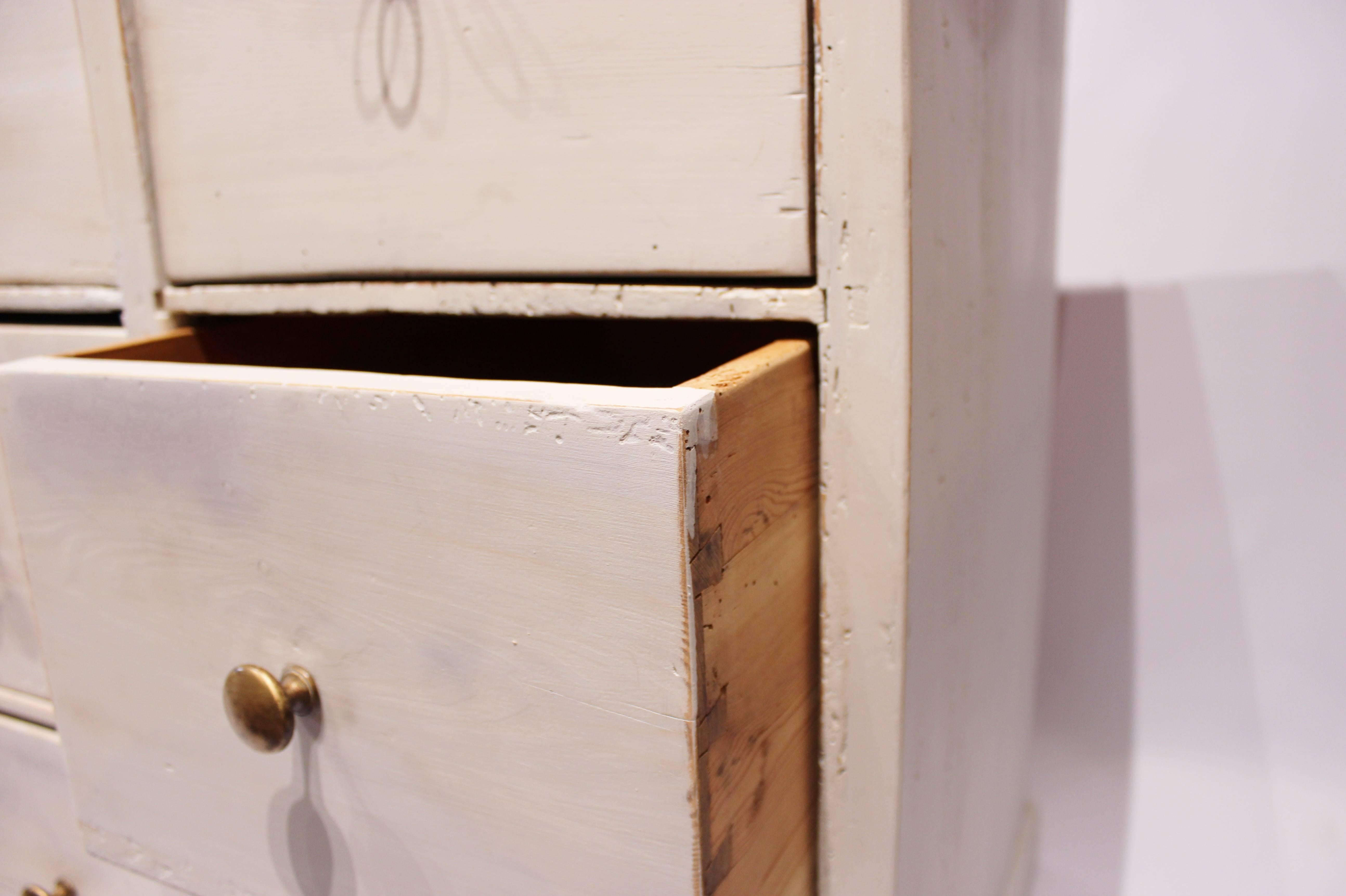 Late 19th Century Antique Grey Painted Chest of Drawers in Gustavian Style, 1920s