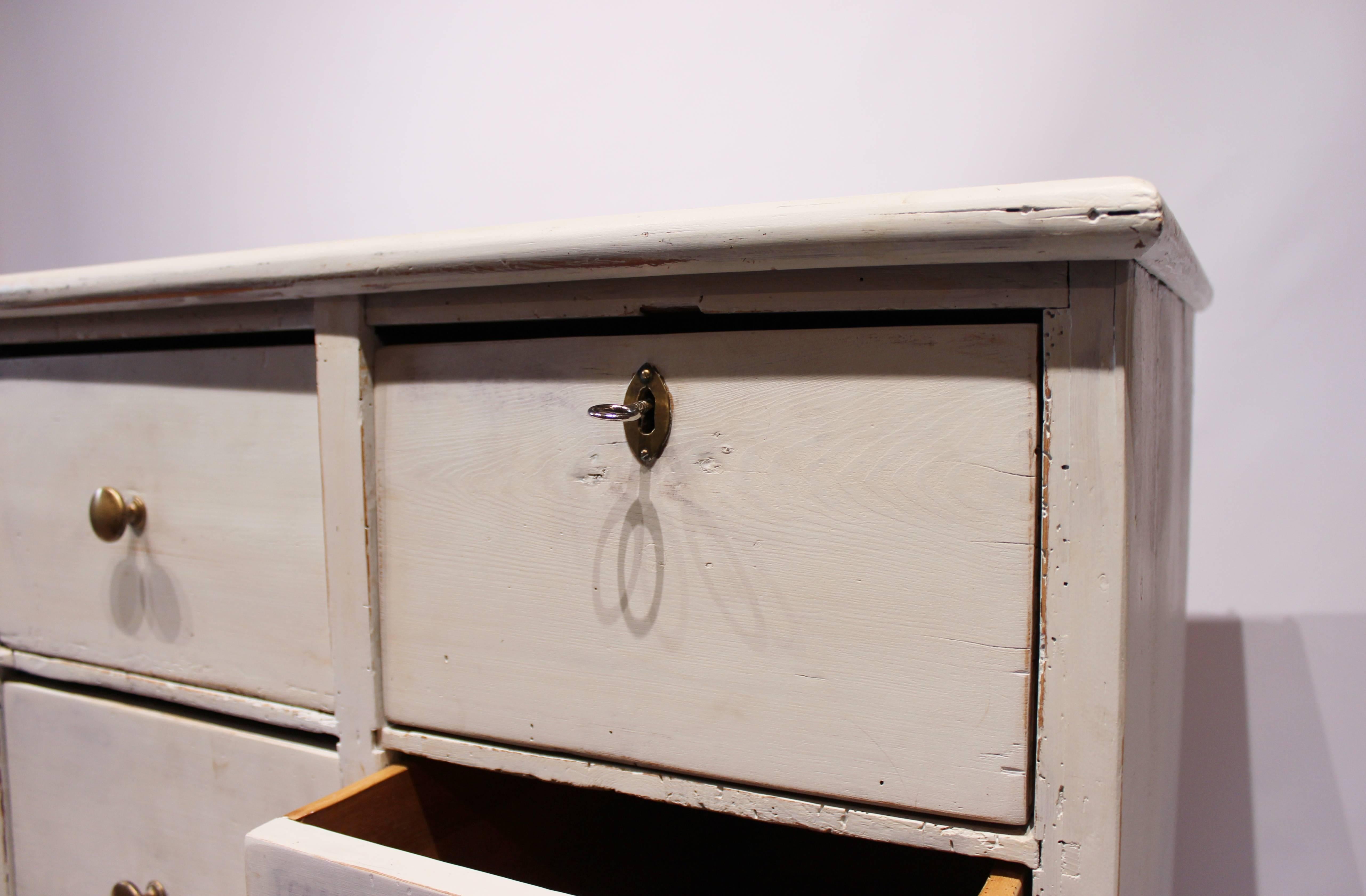 Wood Antique Grey Painted Chest of Drawers in Gustavian Style, 1920s