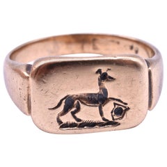 Antique Greyhound Signet Ring