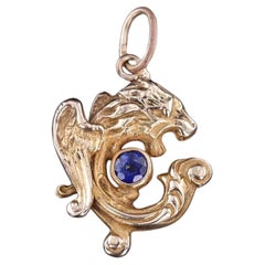 Antique Griffin Charm of 10k Gold