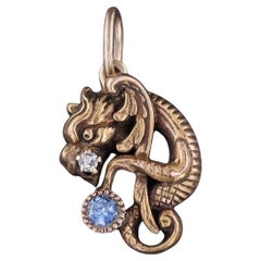 Antique Griffin Charm of 14k Gold
