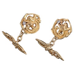 Gemelli antichi Griffin in oro 18k