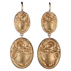 Antique Griffin Earrings of 14k Gold