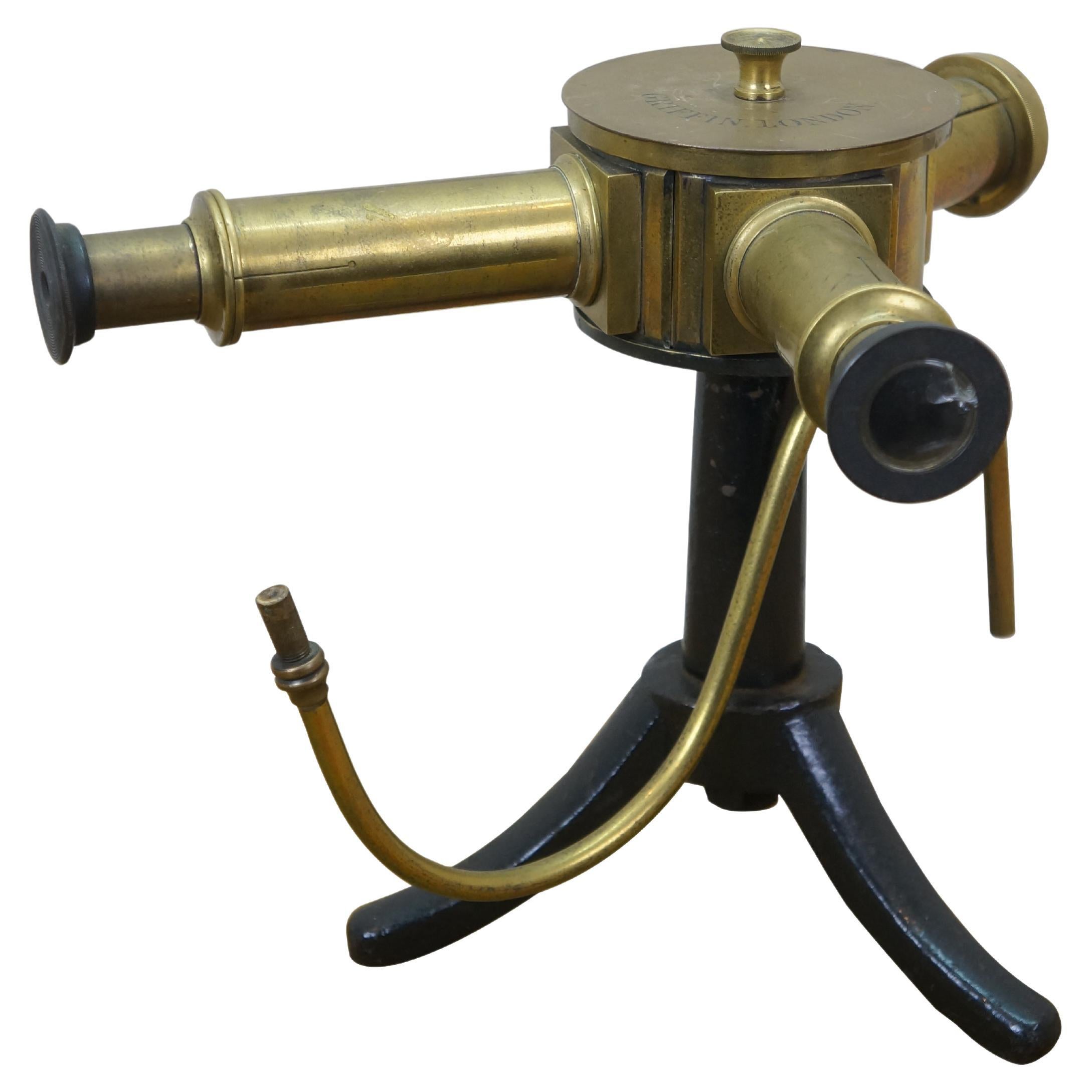 Antique Griffin London England Cast Iron Brass Scientific Spectroscope 12"