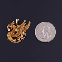 Antique Griffin Pendant of 14k Gold by Riker Brothers