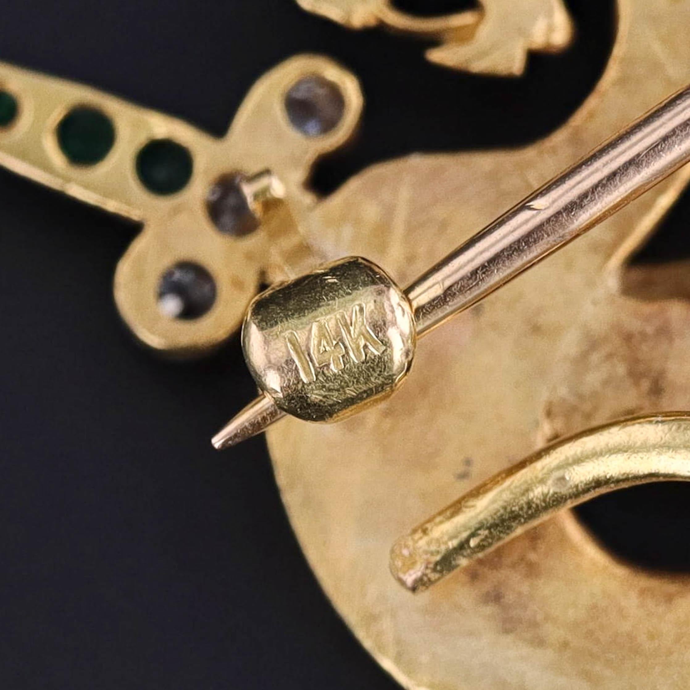 Antike Griffin-Anstecknadel aus 14k Gold im Zustand „Gut“ im Angebot in Lewisburg, PA