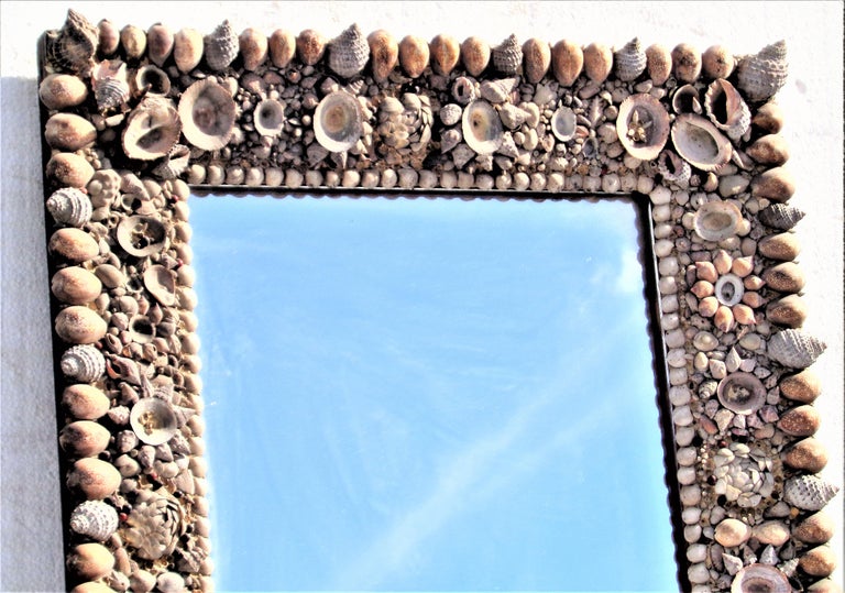 Antique Grotto Style Natural Seashell Framed Wall Mirror, Circa 1900 at ...
