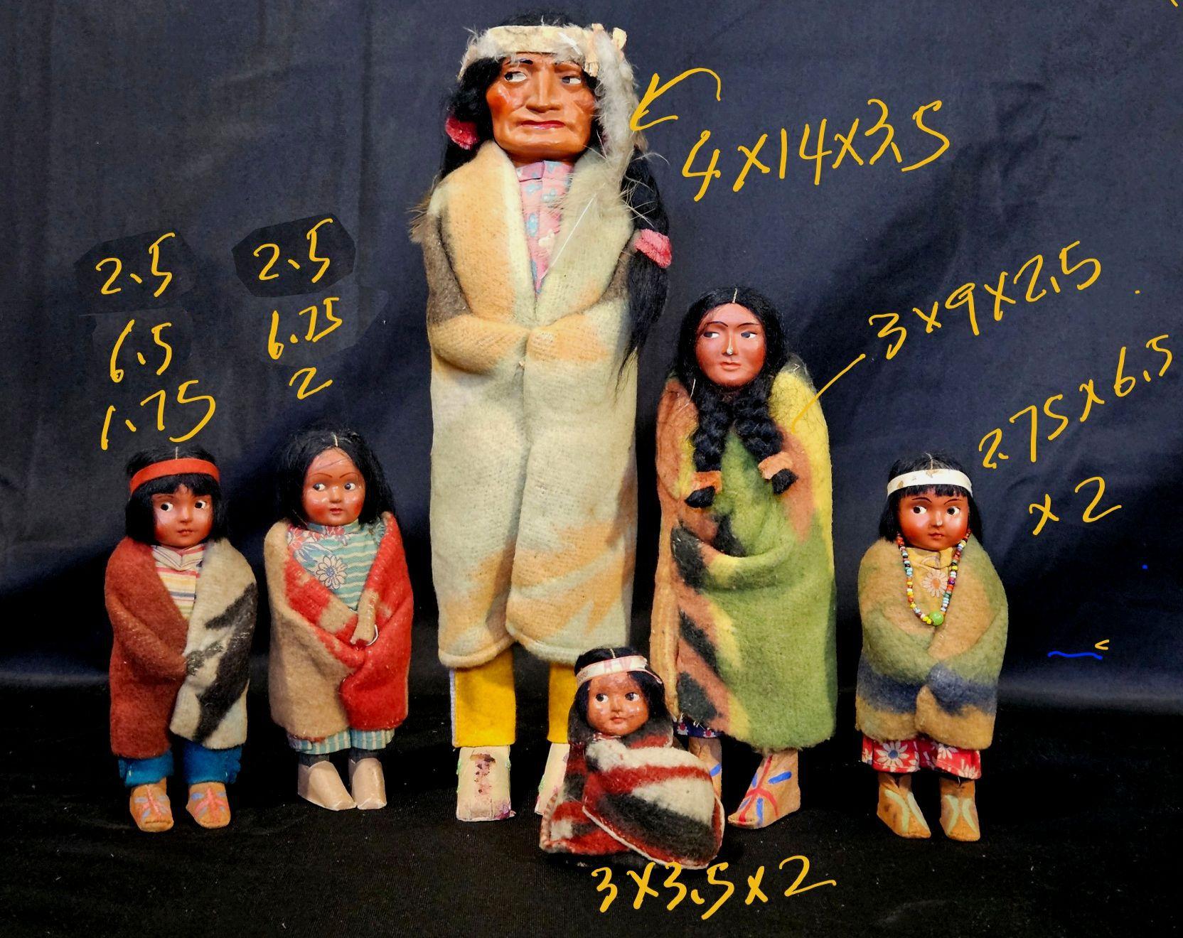Antike Gruppe von 6 Skookum-Puppen, 1913er Jahre im Angebot 11
