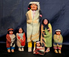 Antique Group of 6 Skookum Dolls, 1913s