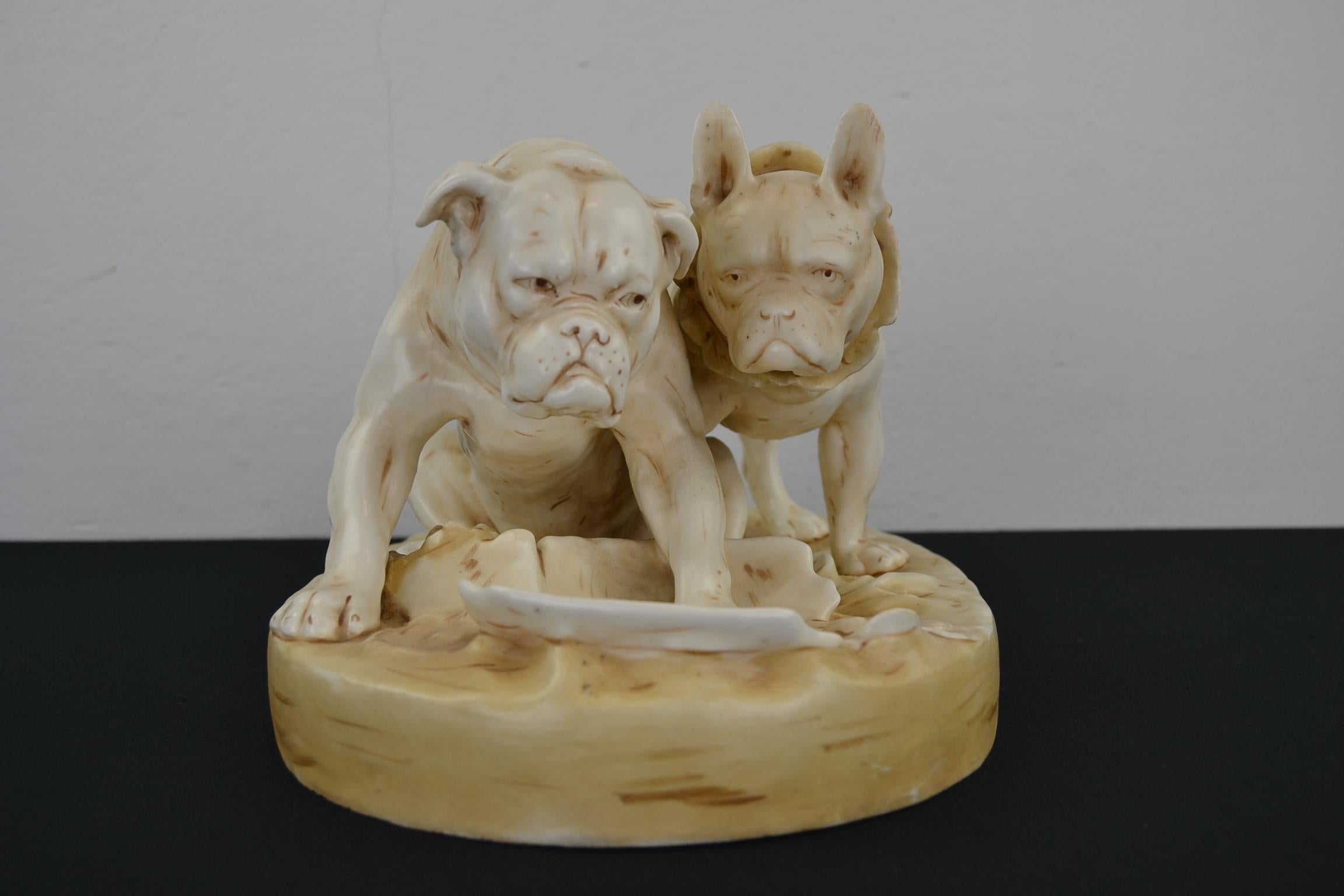 Antique Group of Bulldog, French and English Bulldog Sculpture 1