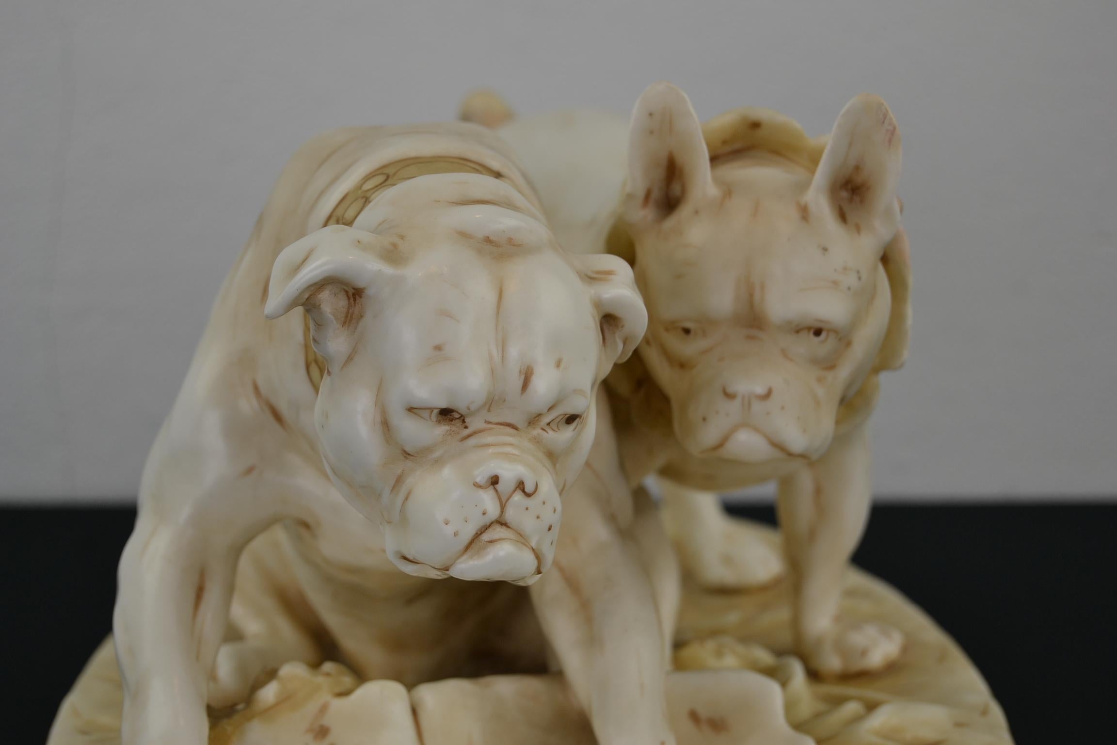 Antique Group of Bulldog, French and English Bulldog Sculpture 2