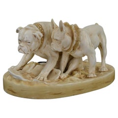 Antique Group of Bulldog, French and English Bulldog Sculpture