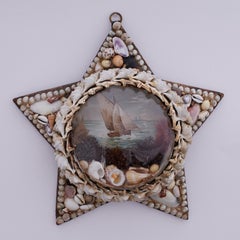 Antique Group of Three British Colonial Star Form Sailors Valentines