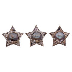 Antique Group of Three British Colonial Star Form Sailors Valentines