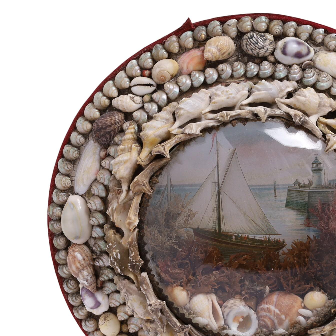 Shell Antique Group of Three Sailors Valentines