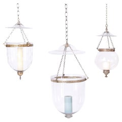 Antique Group of Three Smoke Bell Light Fixtures, Priced Individually