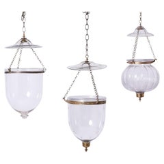Antique Group of Three Smoke Bell Light Fixtures, Priced Individually
