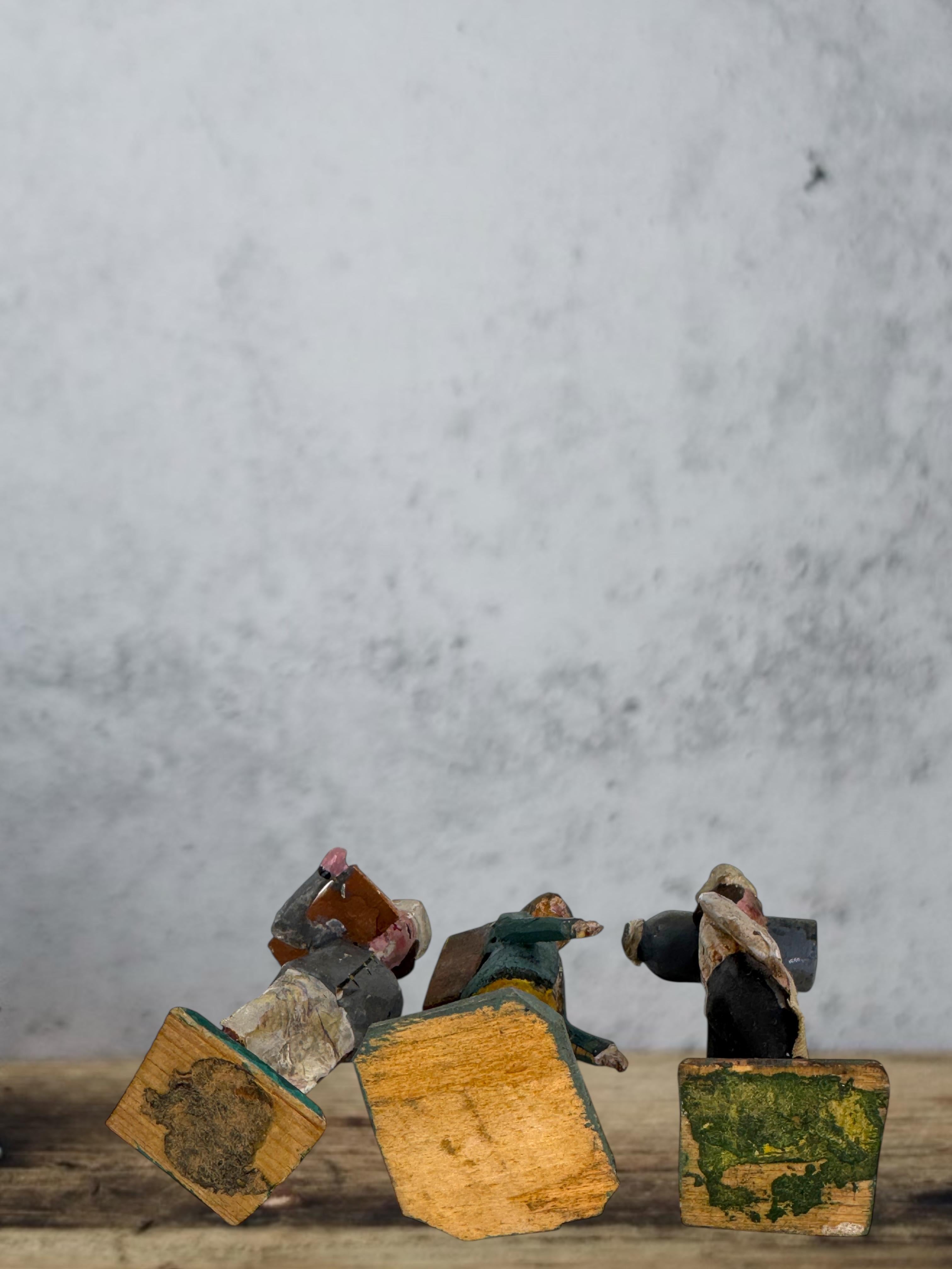 Antique Grulich Christmas Nativity Figure Lot, late 19th Century Folk Art en venta 2