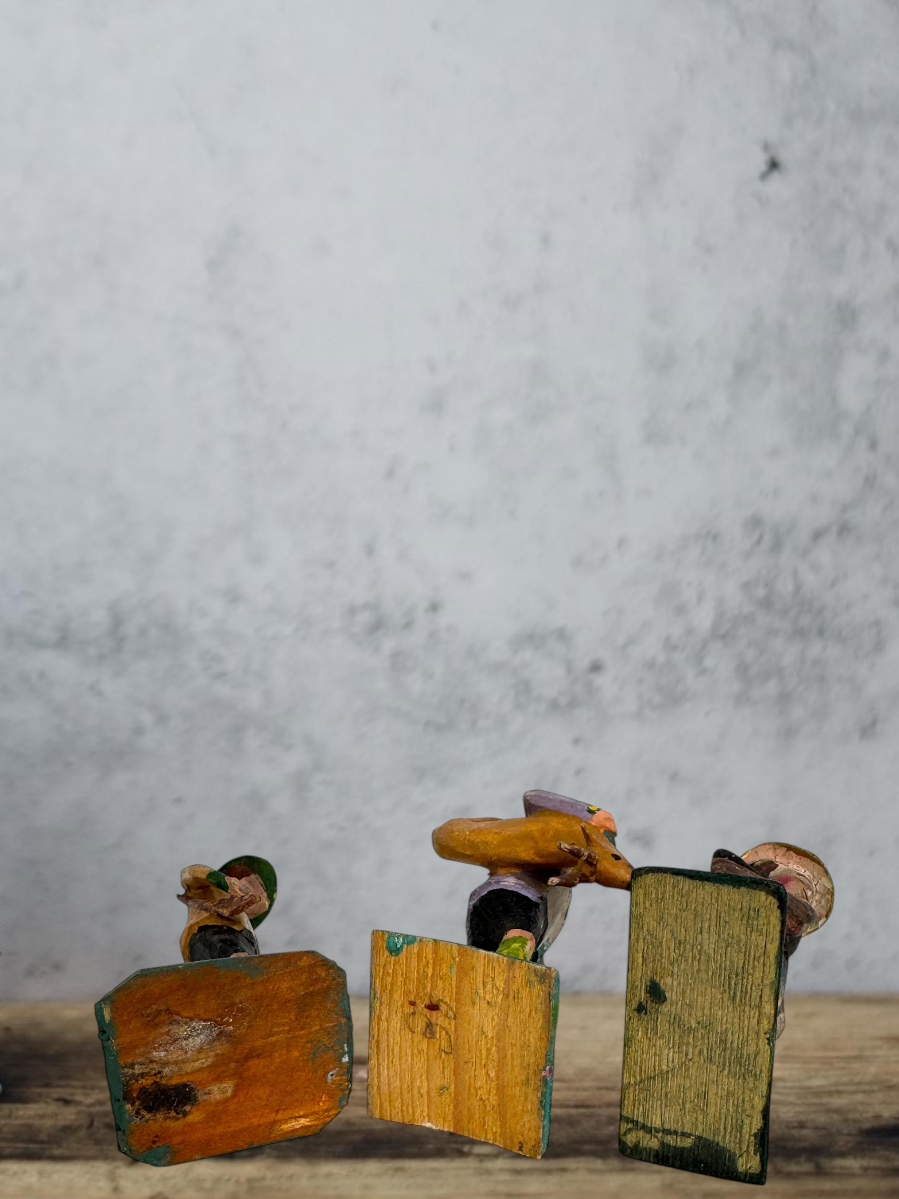 Antique Grulich Christmas Nativity Figure Lot, late 19th Century Folk Art en venta 3