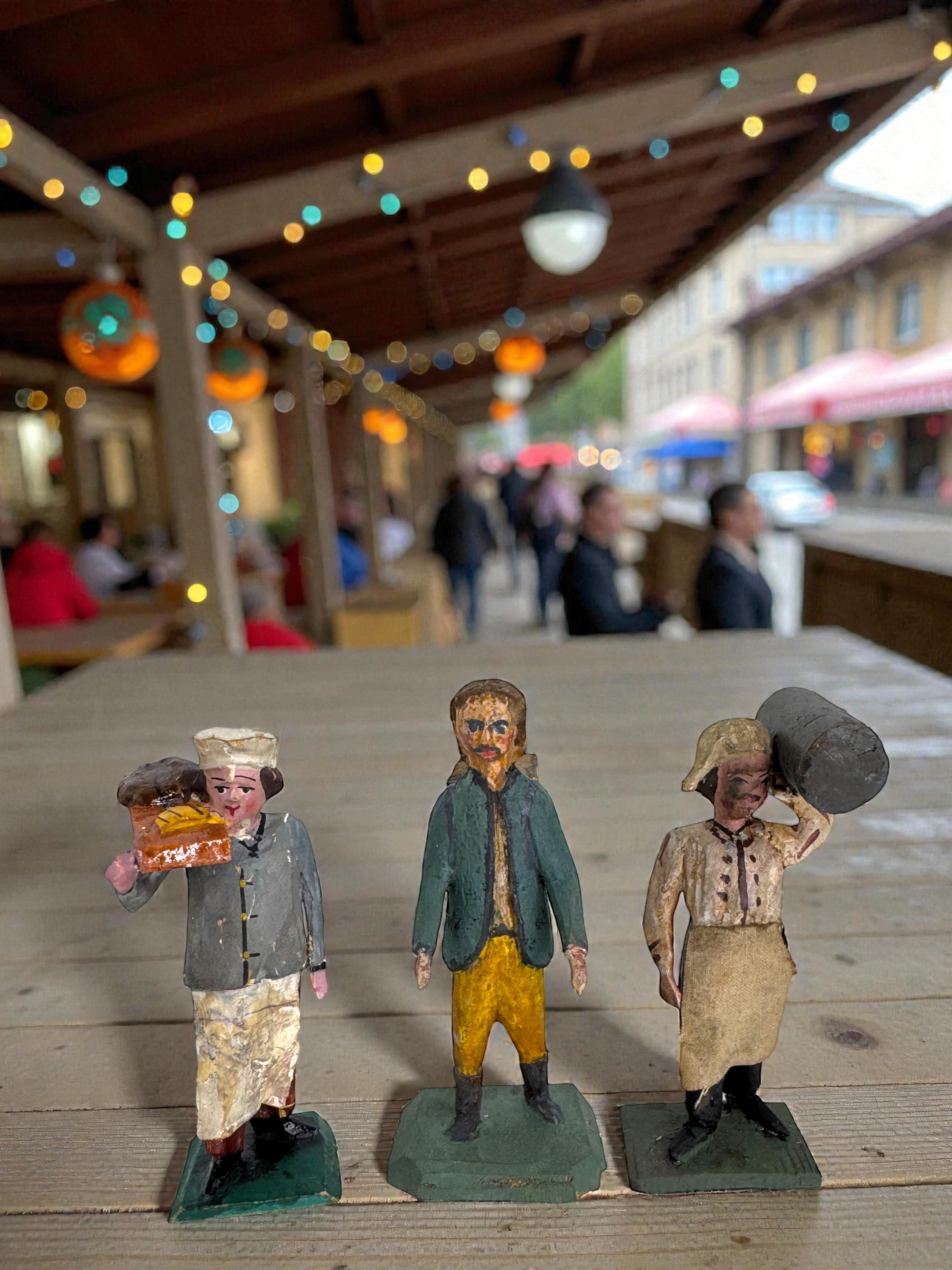 Antique Grulich Christmas Nativity Figure Lot, late 19th Century Folk Art en venta 3