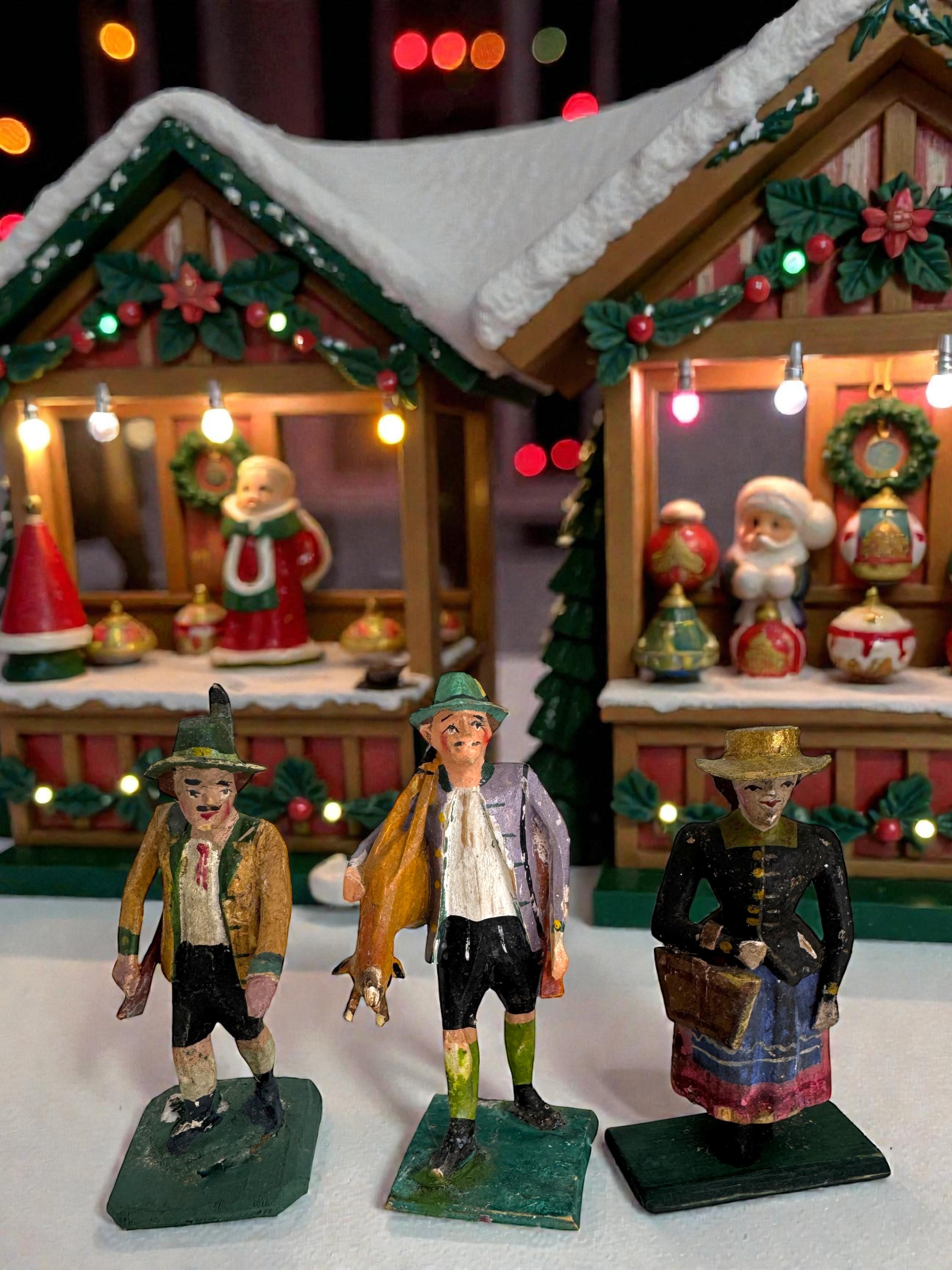 Antique Grulich Christmas Nativity Figure Lot, late 19th Century Folk Art en venta 4