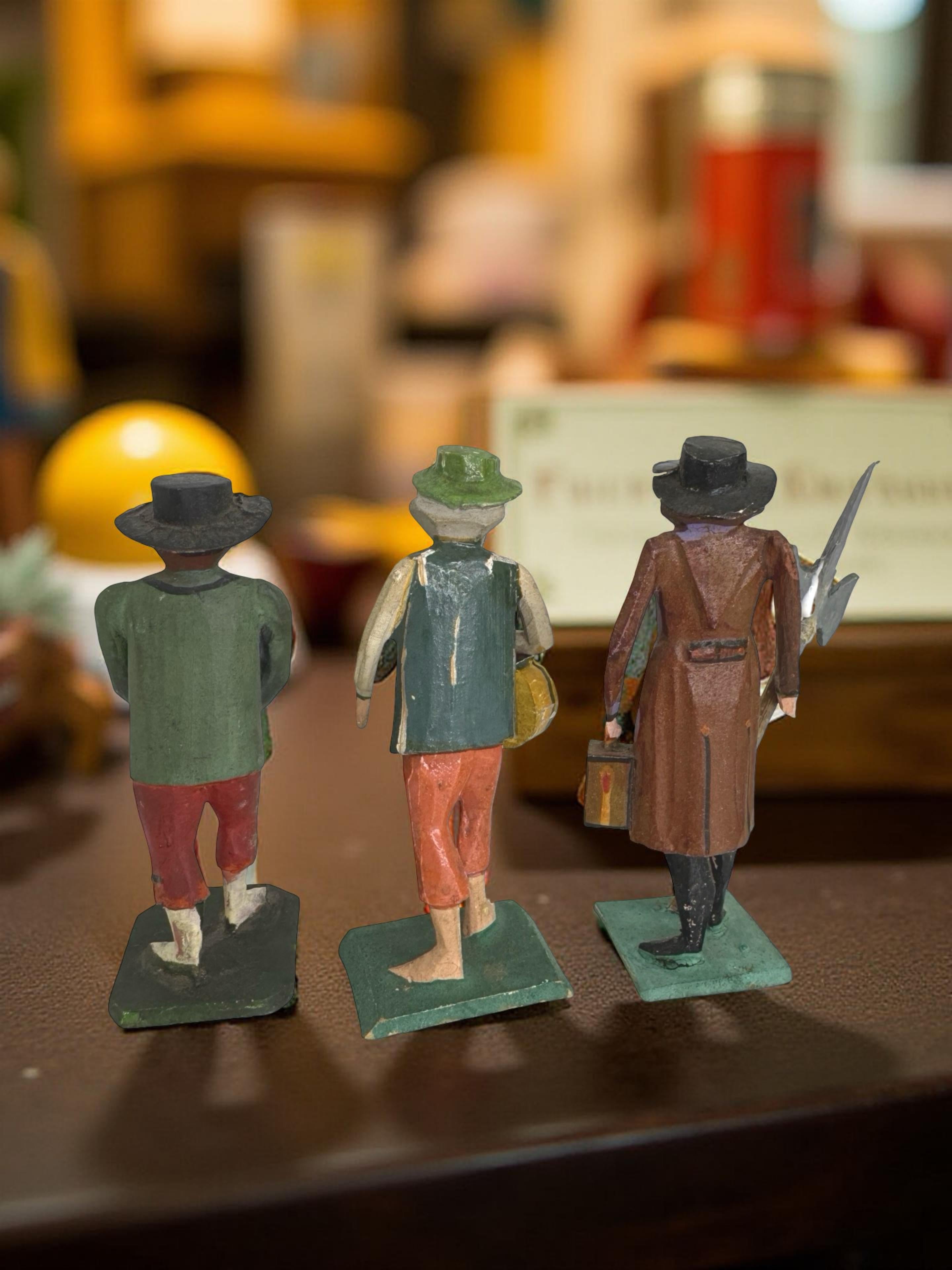 Antique Grulich Christmas Nativity Figure Lot, late 19th Century Folk Art en venta 5