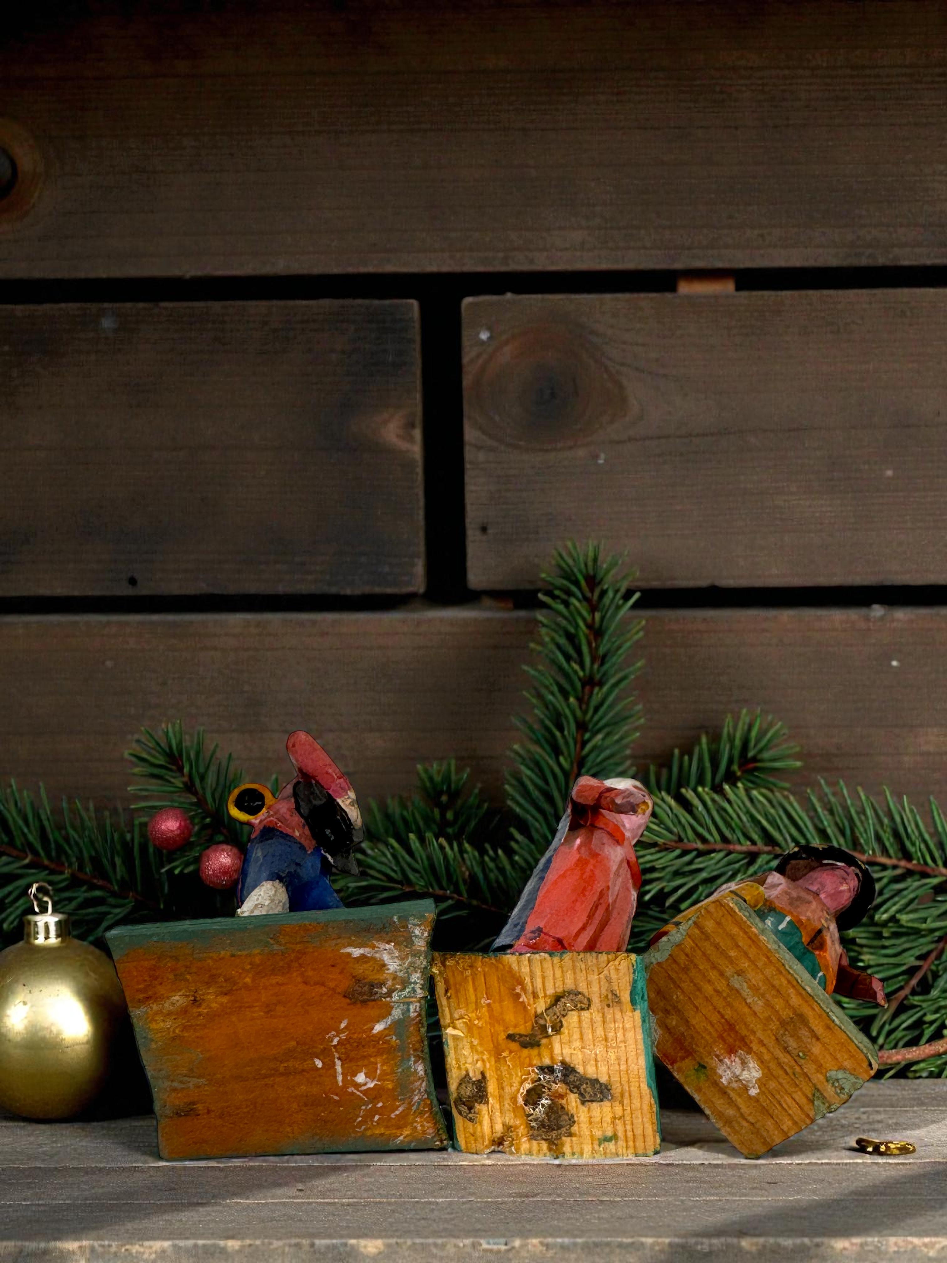 Antique Grulich Christmas Nativity Figure Lot, late 19th Century Folk Art en venta 7