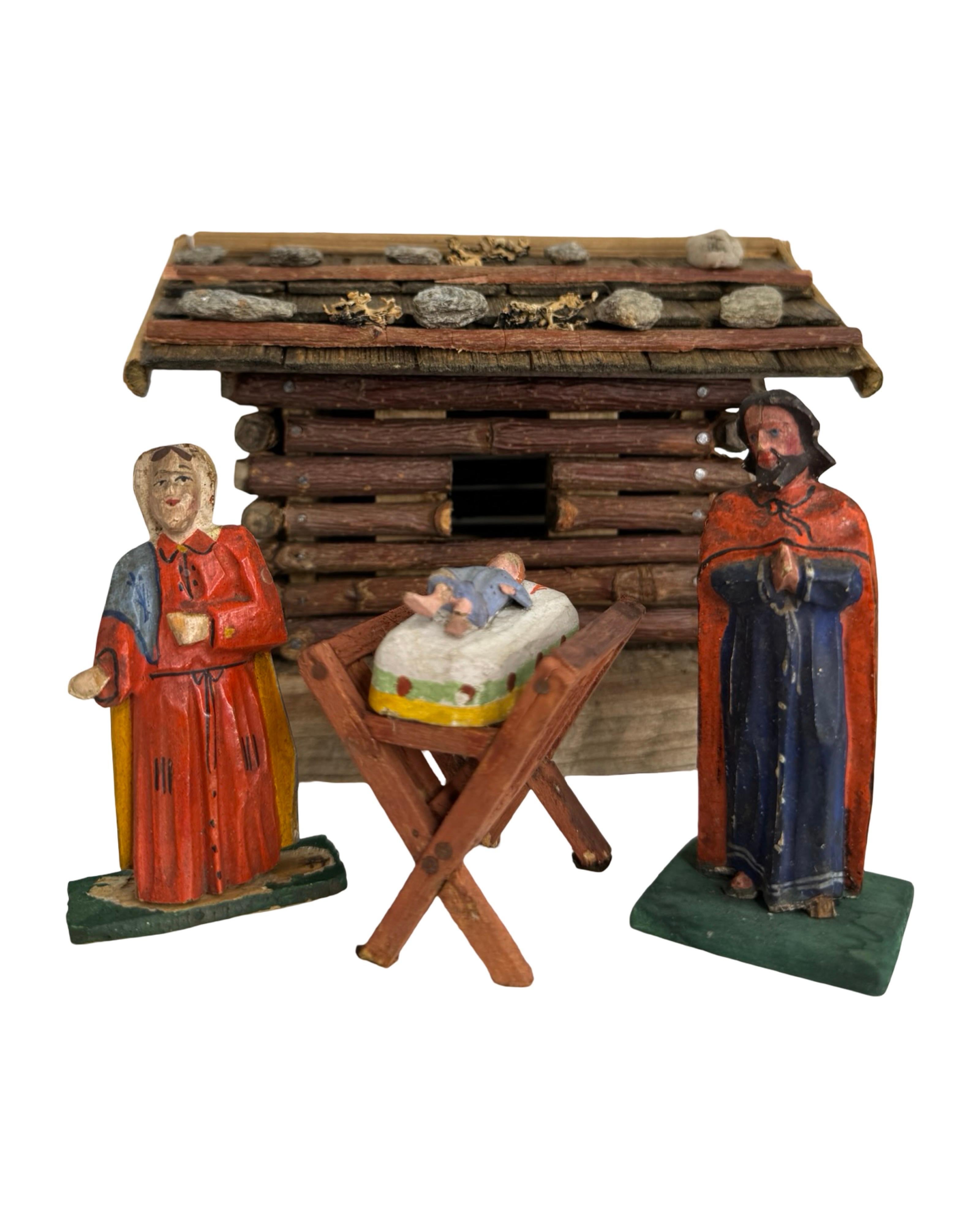 
Schöne antike Grulich-Krippenfiguren - spätes 19. Jahrhundert

Diese seltenen und kulturell bedeutenden Krippenfiguren stammen aus der historischen Region Králiky (früher Grulich) im Adlergebirge der Tschechischen Republik. Die Ende des 19.