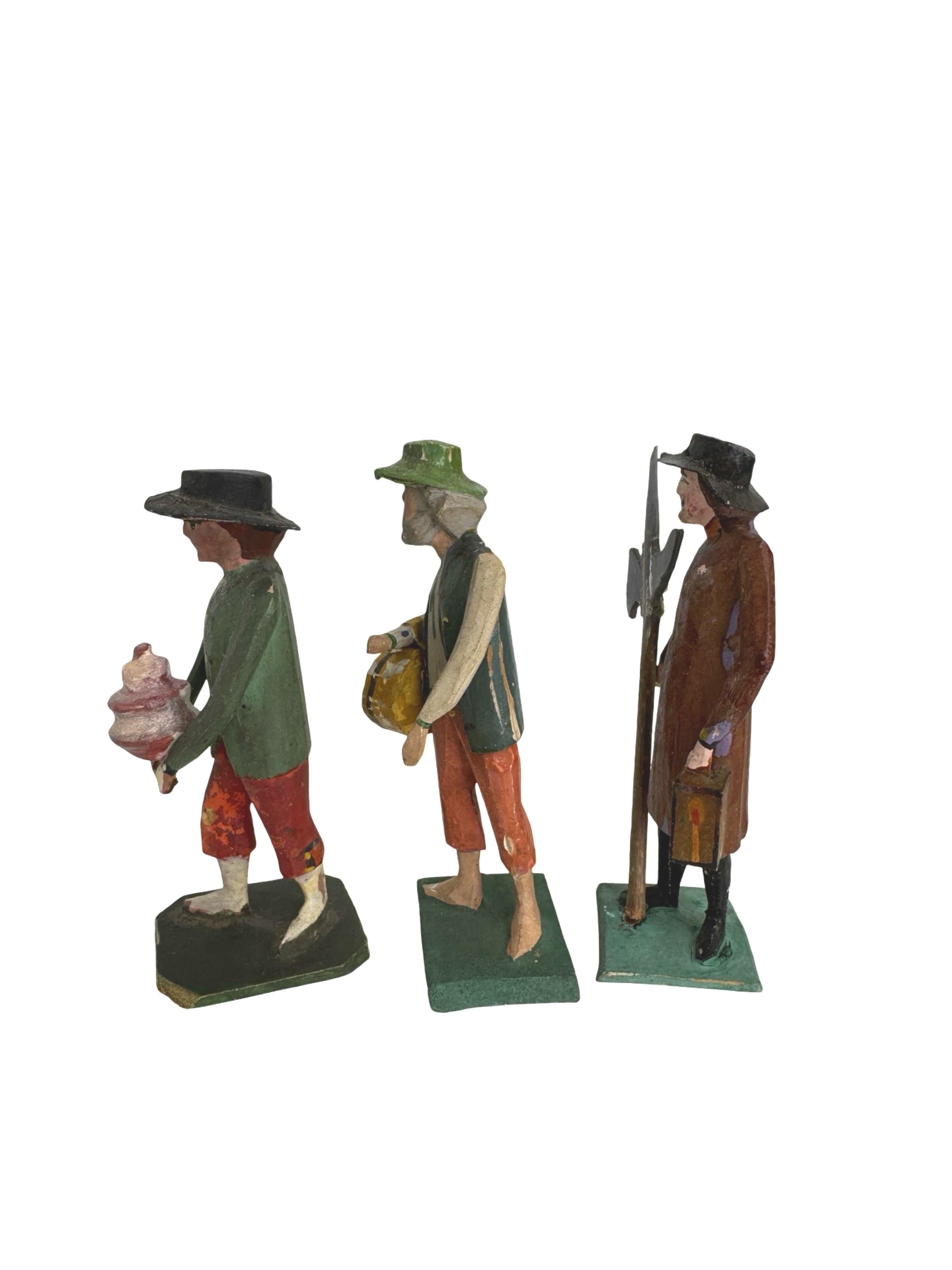 
Beautiful Antique Grulich Nativity Figures — Late 19th Century

This rare and culturally significant set of nativity figures originates from the historic Králiky region (formerly Grulich) in the Eagle Mountains of the Czech Republic. Crafted at the