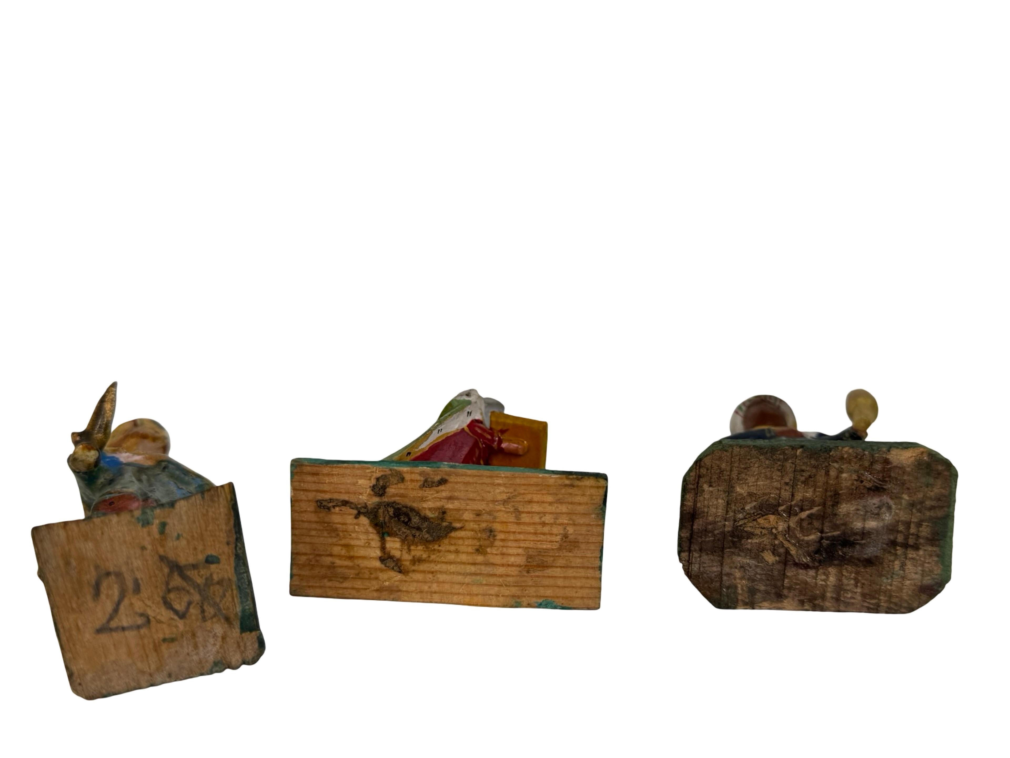 Antique Grulich Christmas Nativity Figure Lot, late 19th Century Folk Art Arte popular en venta