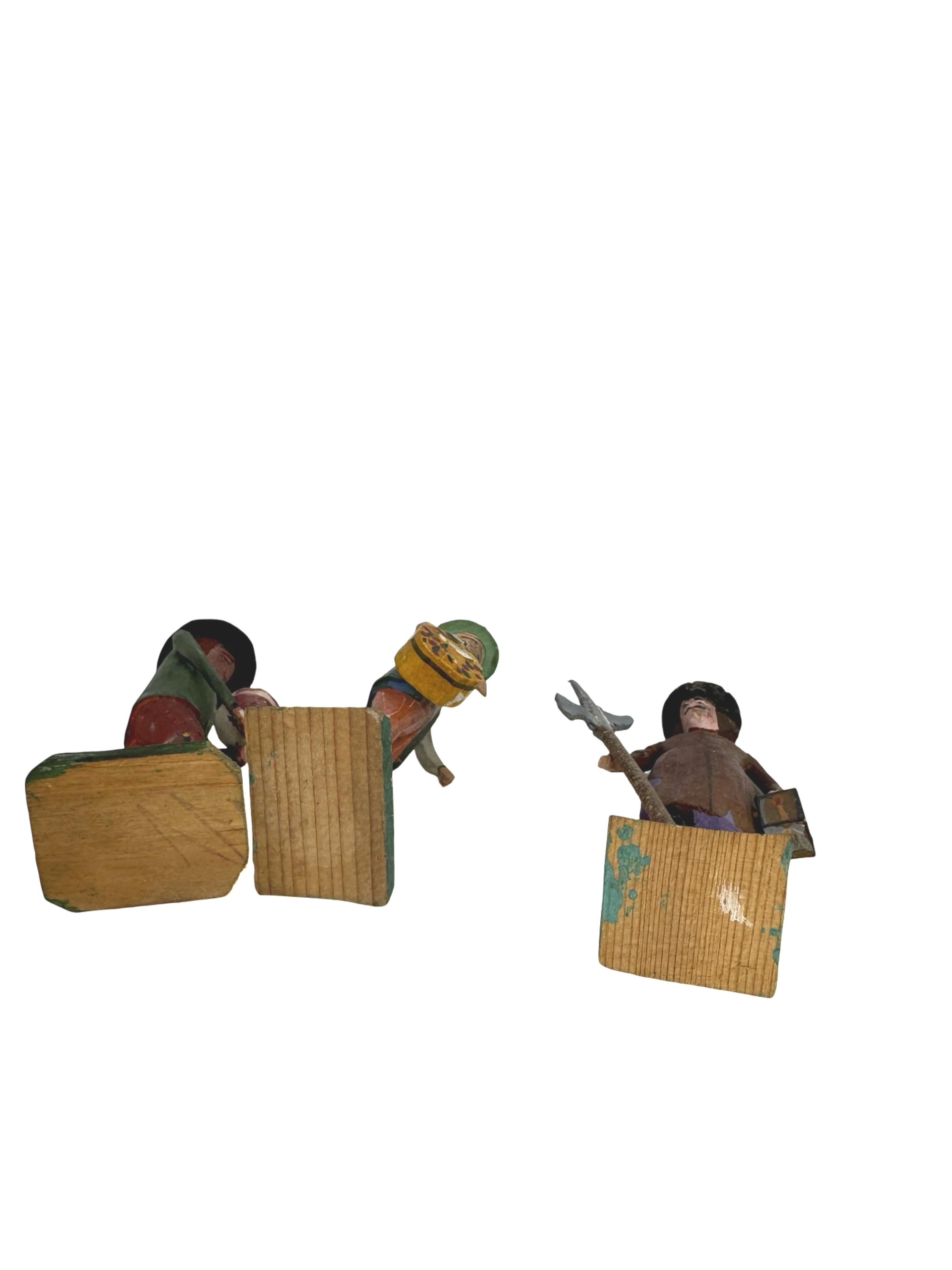 Antique Grulich Christmas Nativity Figure Lot, late 19th Century Folk Art Arte popular en venta