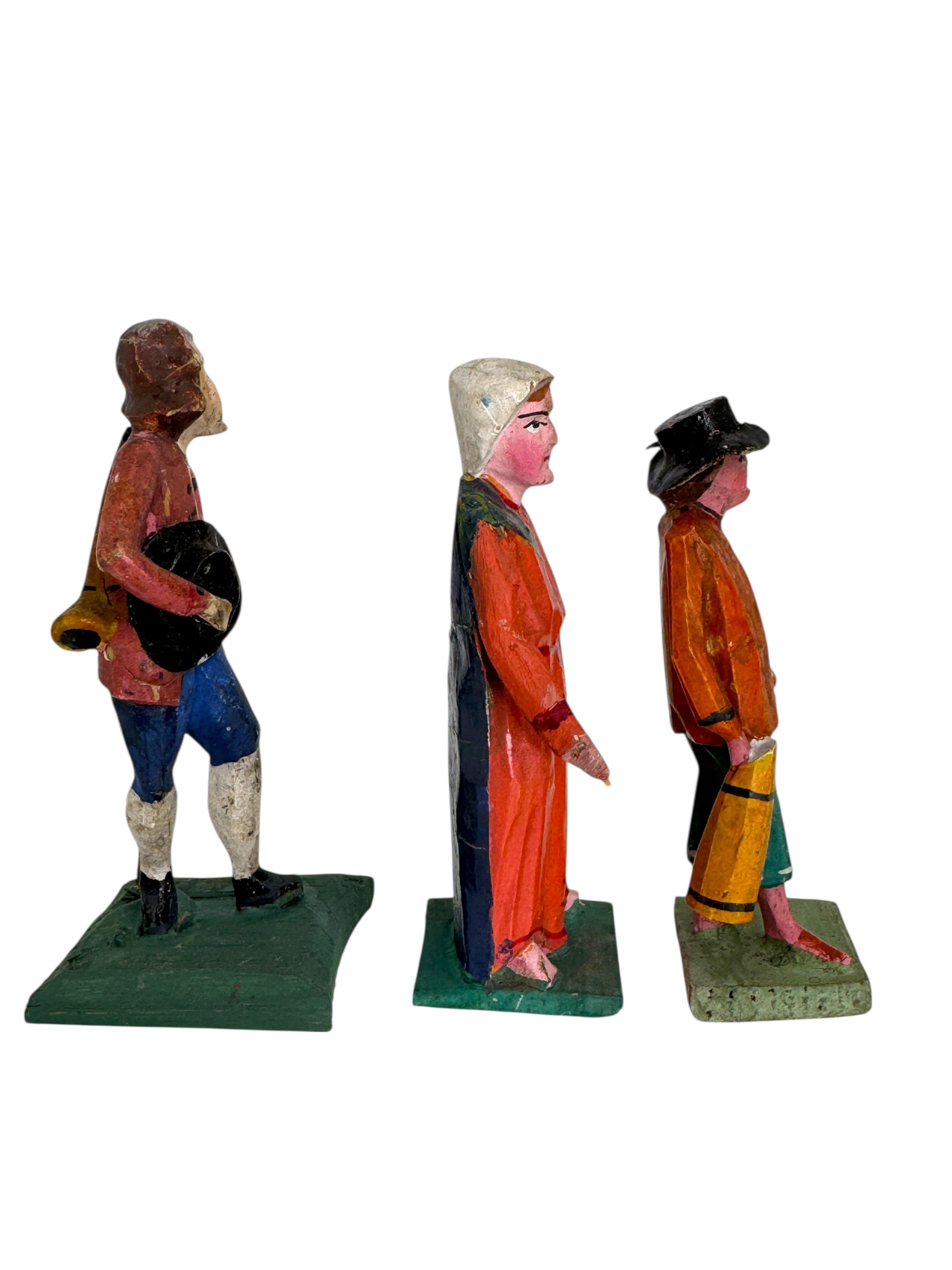 Antique Grulich Christmas Nativity Figure Lot, late 19th Century Folk Art Checo en venta