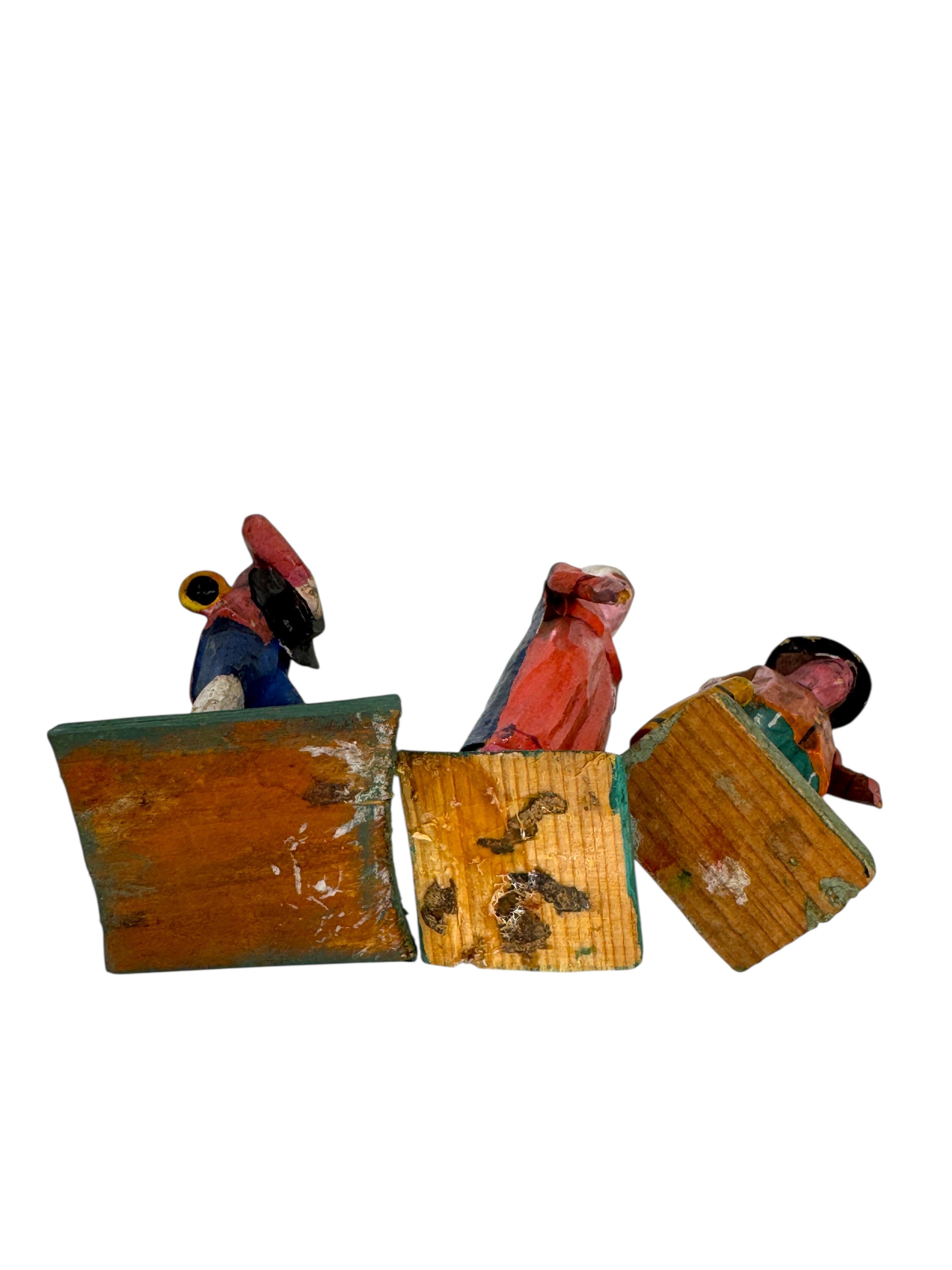 Antique Grulich Christmas Nativity Figure Lot, late 19th Century Folk Art Hecho a mano en venta