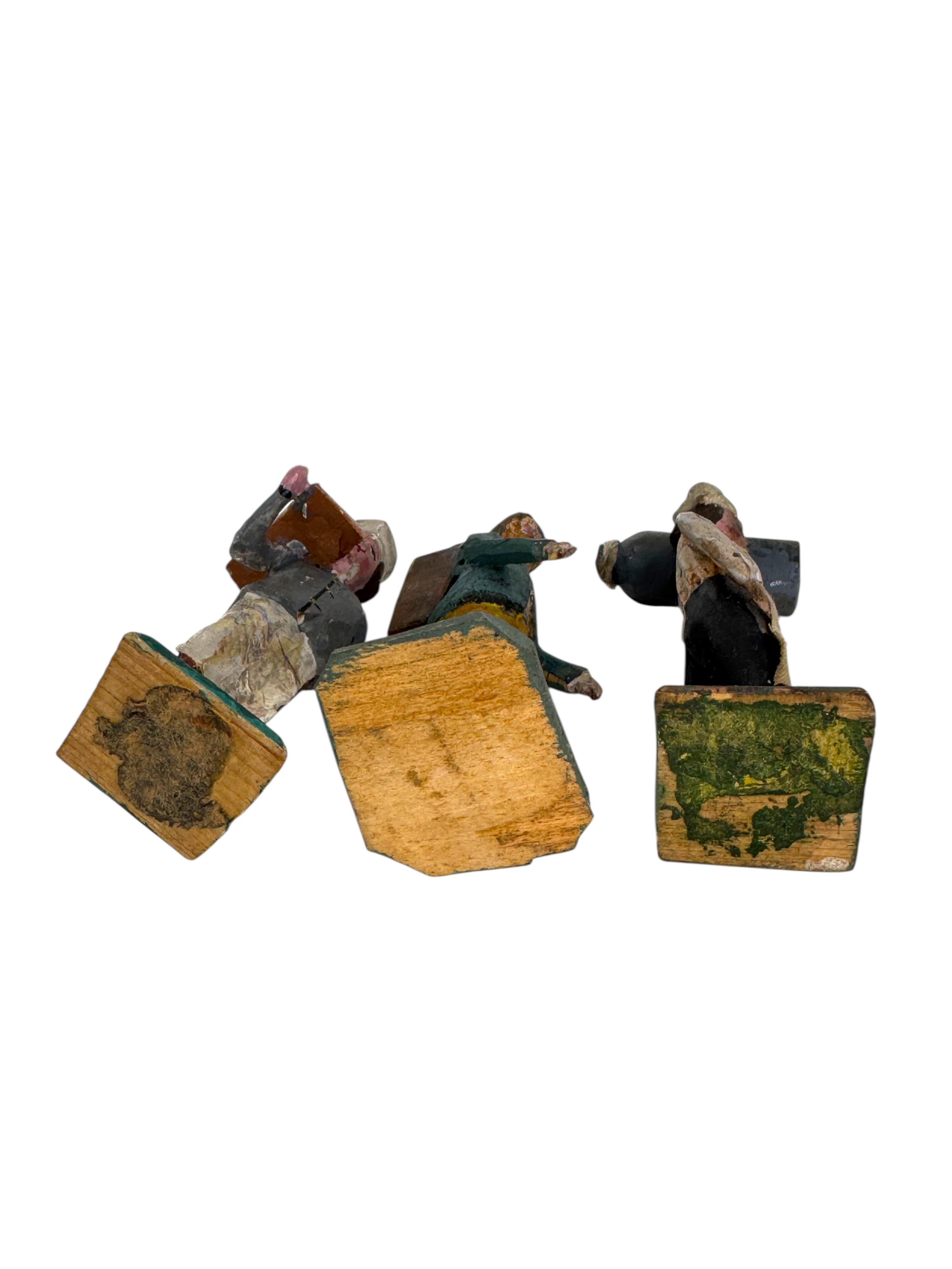 Antique Grulich Christmas Nativity Figure Lot, late 19th Century Folk Art Hecho a mano en venta