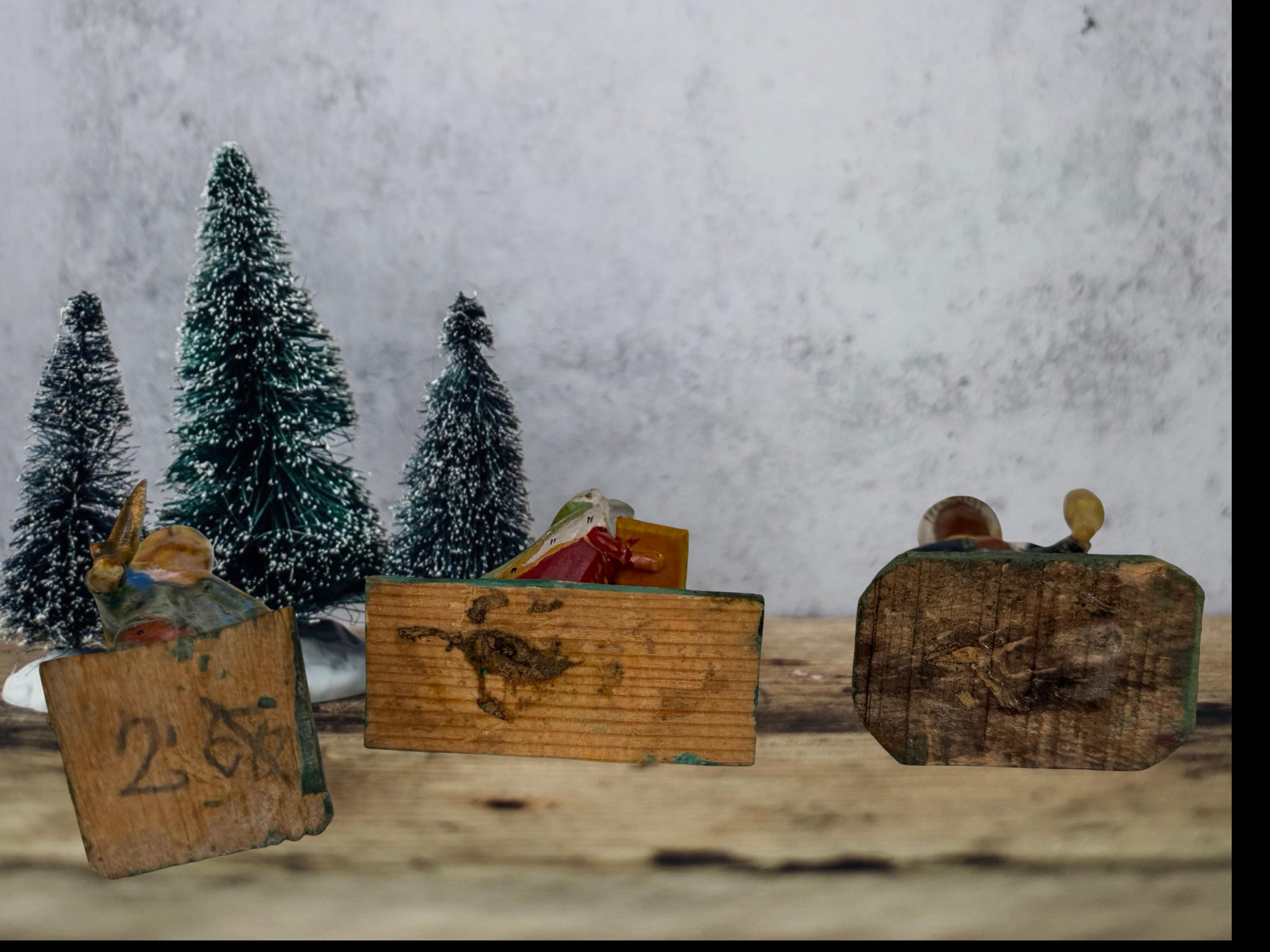 Antique Grulich Christmas Nativity Figure Lot, late 19th Century Folk Art en venta 1