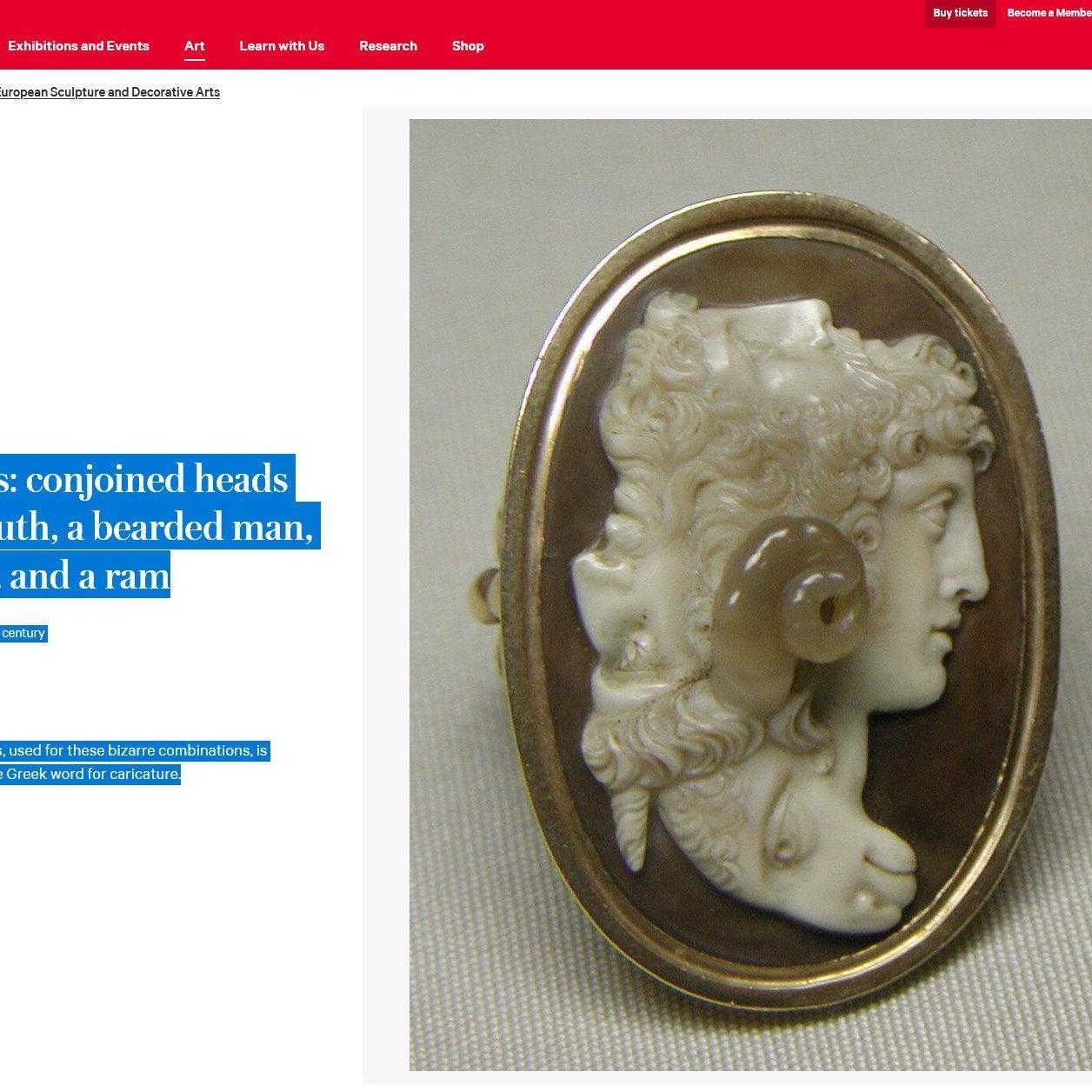 Antique Gryllos Cameo Ring of 18k Gold For Sale 2