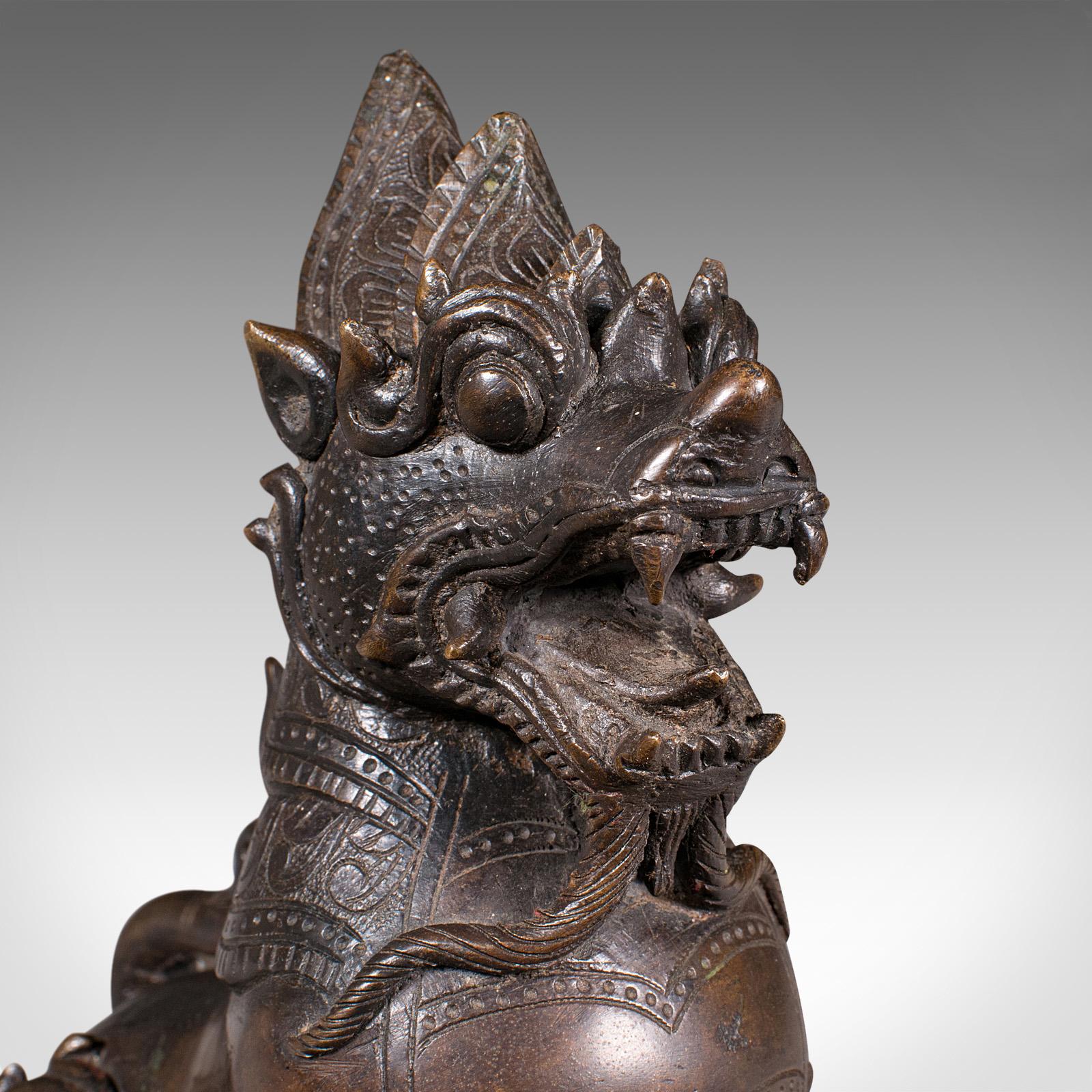 Antique Guardian Lion Figure, Chinese, Bronze Ornament, Buddhist Icon, Victorian 3