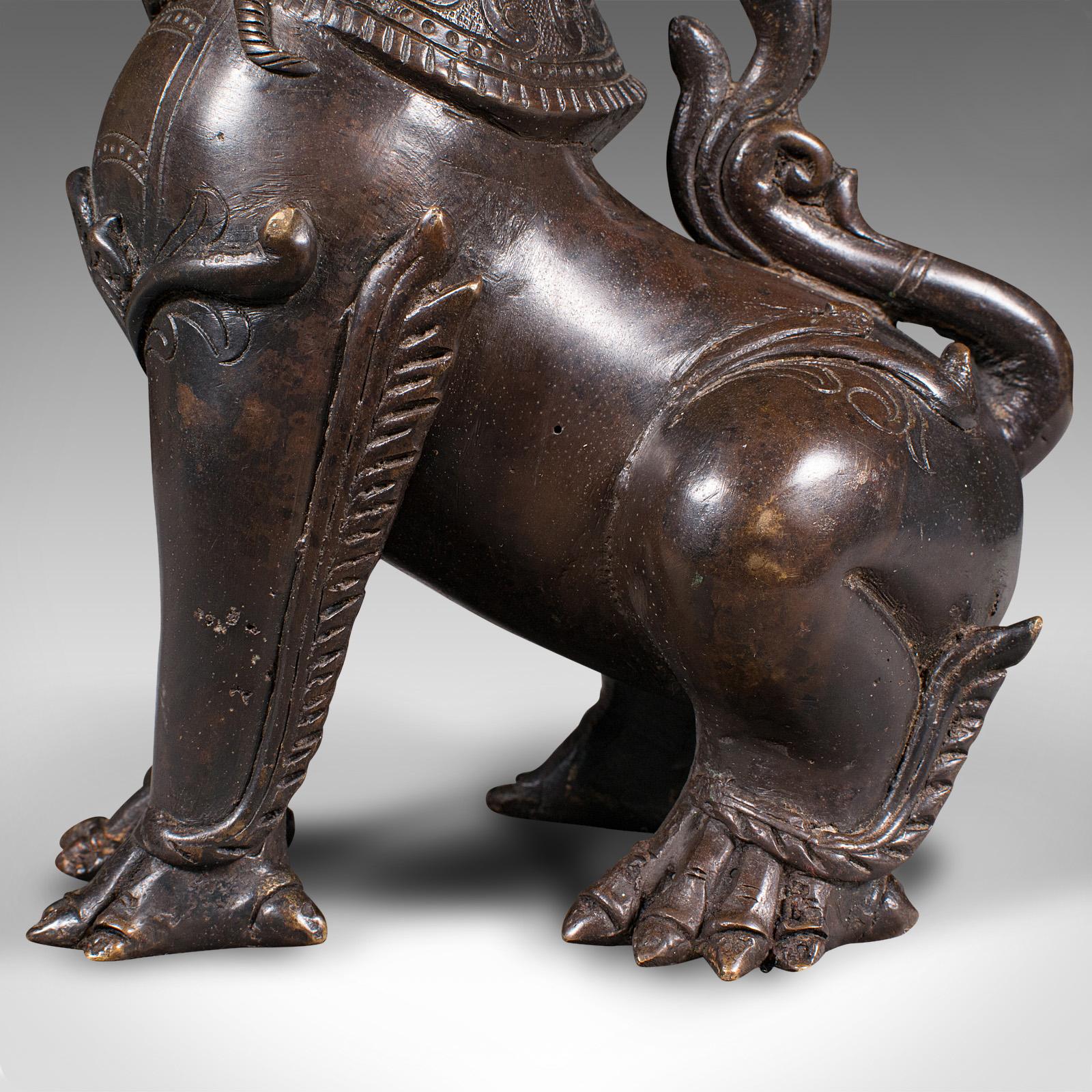 Antique Guardian Lion Figure, Chinese, Bronze Ornament, Buddhist Icon, Victorian 5